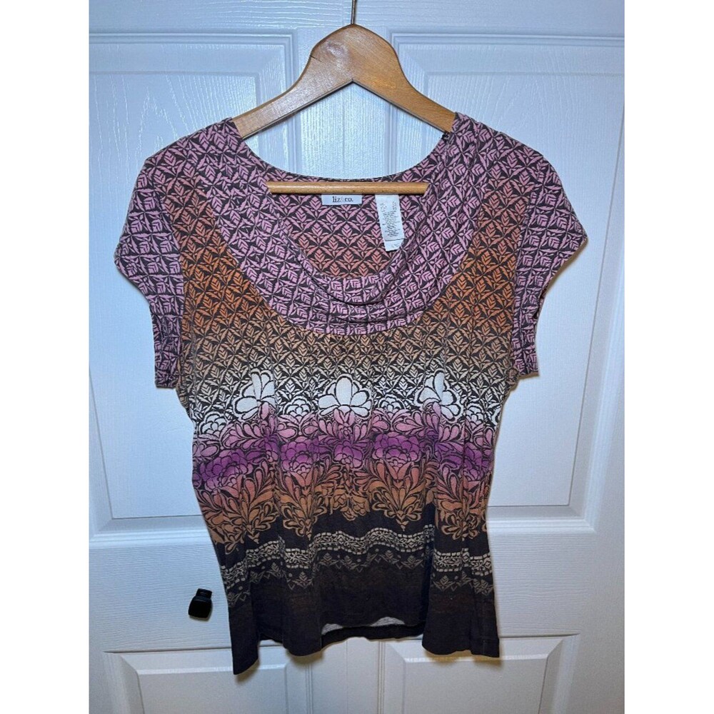 Liz & Co Floral Ombre Top XL